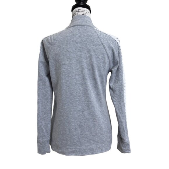 Lilly Pulitzer Women's Grey Pullover With Lace Trim & Half-Zip Collar Size S - Picture 3 of 9